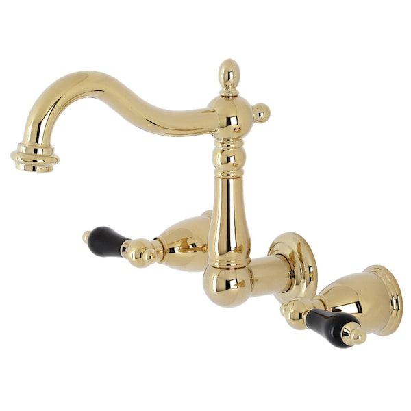 KS1252PKL Duchess Two-Handle Wall Mount Bathroom Faucet, Polished Brass